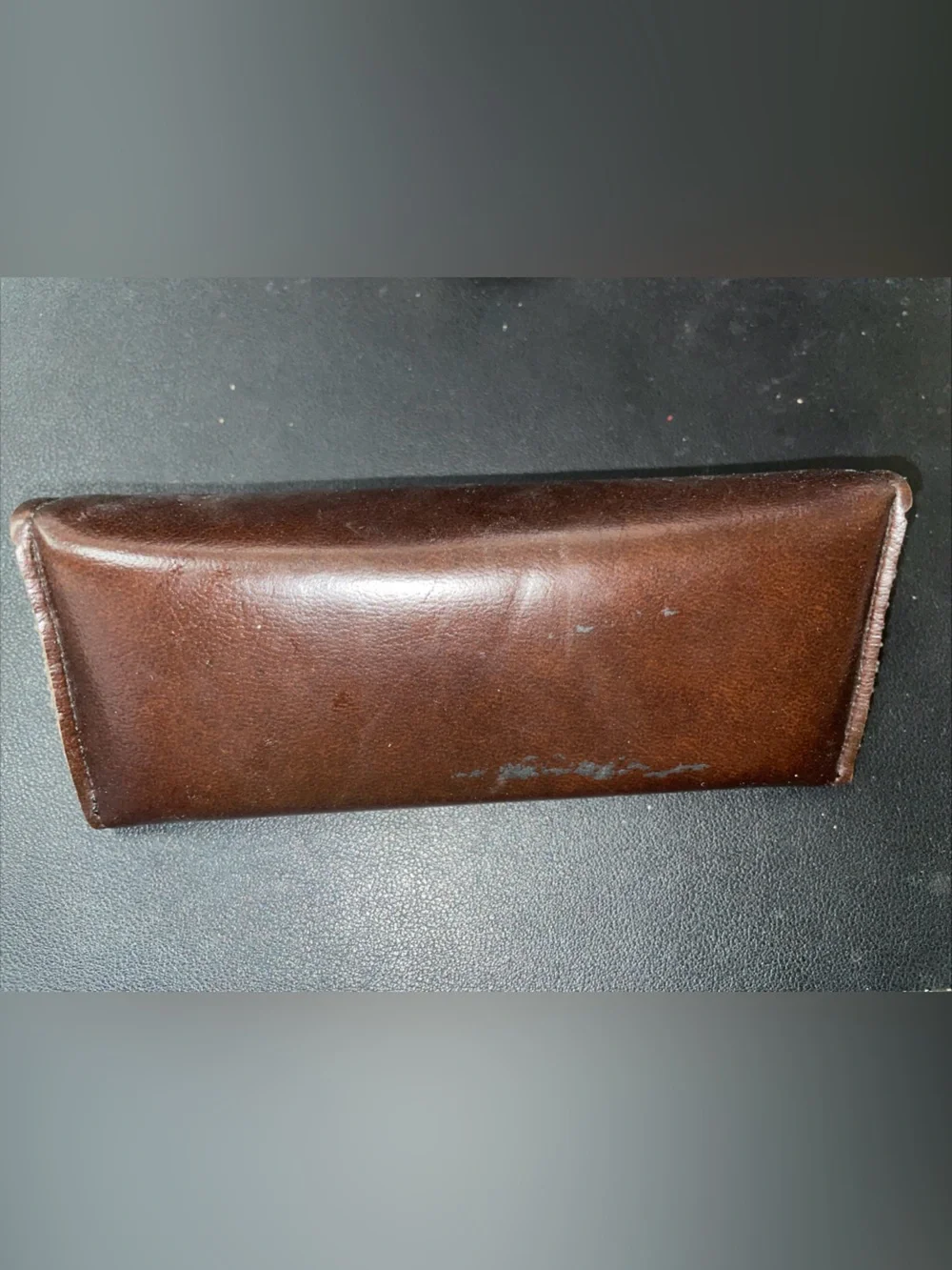 Ray-Ban Brown Leather Sunglasses Pouch with Embossed Logo